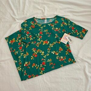 Lula Roe Floral Green Women's Bodycon dress NWT